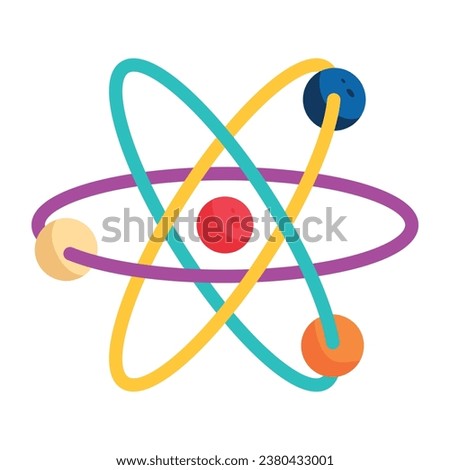 Download flat icon depicting atomic energy 