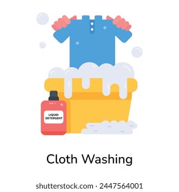 Download flat icon depicting cloth washing 