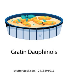 Download flat icon depicting gratin dauphinois