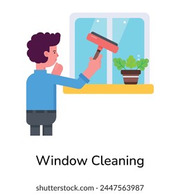 Download flat icon depicting window cleaning 