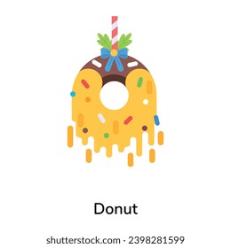 Download flat icon of donut 