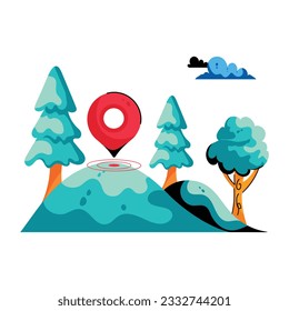 Download flat icon of forest gps 