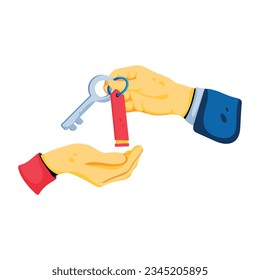Download flat icon of giving key 