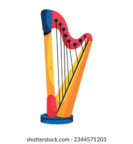 Download flat icon of harp instrument 