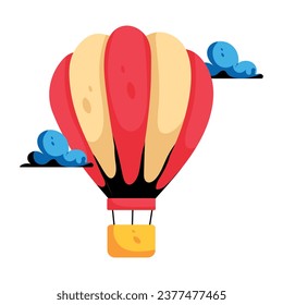 Download flat icon of hot balloon 