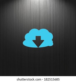 download, flat icon isolated on a dark background for your design