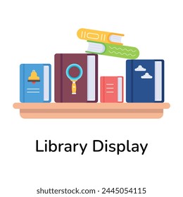 Download flat icon of library display 