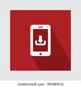 download flat icon with long shadow