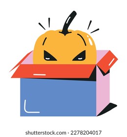 Download the flat icon of pumpkin prank