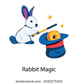 Download flat icon of rabbit magic  