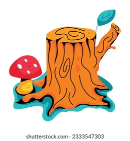 Download flat icon of wood trunk 