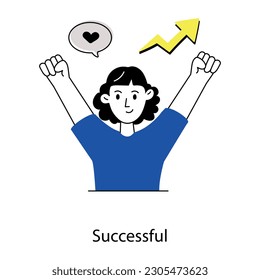 Download flat illustration of successful 