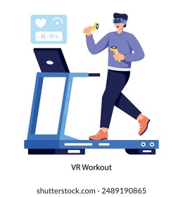 Herunterladene flache Darstellung des VR-Workouts 