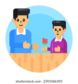 Herunterladen flach gerundeter Premium-Icon für die Liebe des Vaters 