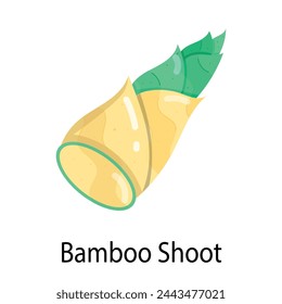 Download flat sticker of bamboo shoot