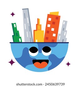 Download flat sticker of chicago city 