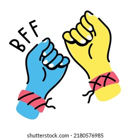 Download flat sticker of friends forever 