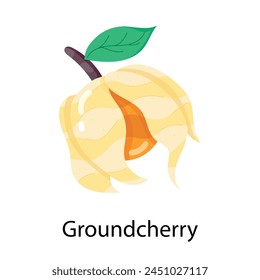 Download flat sticker of a groundcherry