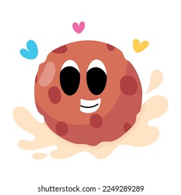 Download flat sticker icon of cookie 