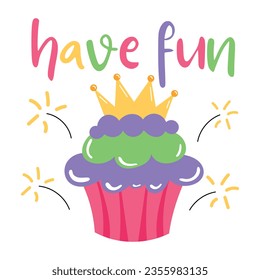 Download flat sticker of muffin 