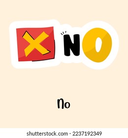 Download flat sticker of no, editable vector 