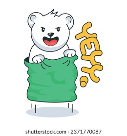 Download flat sticker of sack race 
