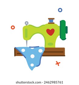 Download flat sticker of a sewing machine 