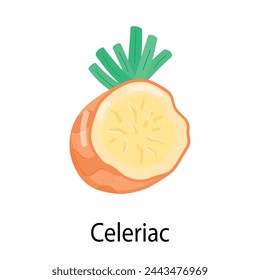 Download flat style sticker of celeriac