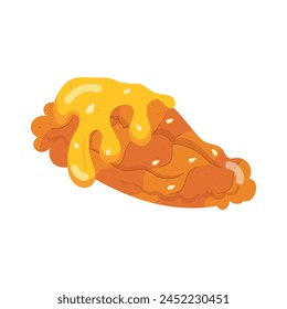 Descarga pegatina de estilo plano de pollo frito