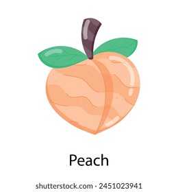 Download flat style sticker of peach fruit