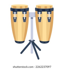 Download flat vector of conga drum 