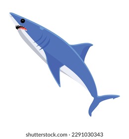 Download flat vector design of blue shark 