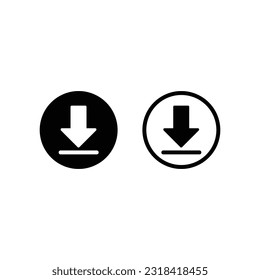 Download flat vector icon. install symbol. Download icon. Upload button. Load symbol. Modern, simple flat vector illustration