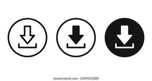 Download flat vector icon. Install symbol. Download icon. Download button. Load symbol.