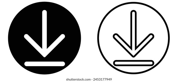 Download flat vector icon. install symbol. Download icon. Upload button. Load symbol. Modern, simple flat vector illustration. eps 10