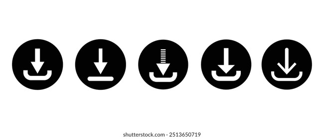 Download flat vector icon. install symbol. Download icon. Upload button. Load symbol. Modern, simple flat vector illustration.