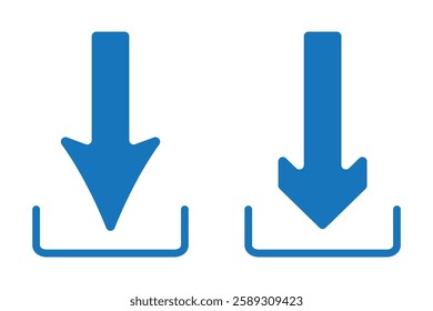Download flat vector icon. install symbol. Download icon. Modern, simple flat vector illustration. Eps 10