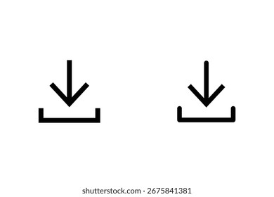 Icono de Vector plano de Descarga. Icono de Descarga. Cargar Botón. Símbolo de carga. Moderno y sencillo Vector. Logotipo minimalista del esquema de moda para el App, el Diseño gráfico, la infografía, el Sitio web, UI. 
