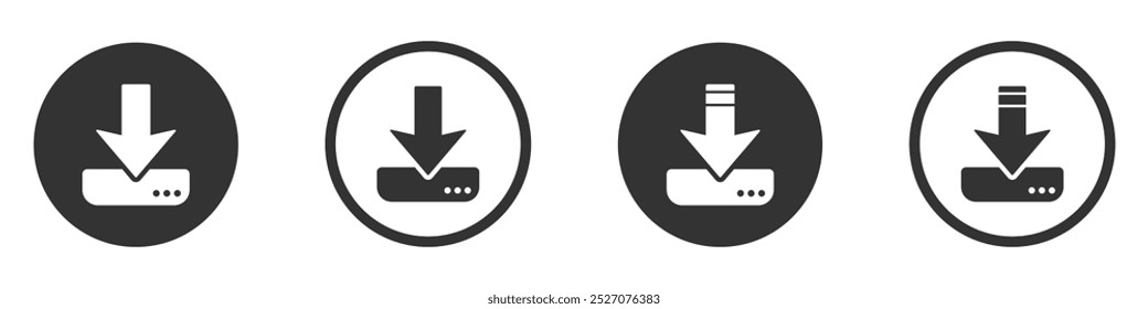 Download flat vector icons set. down arrow bottom side designs