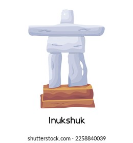 Download flat vector of inukshuk