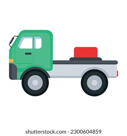 Download flat vector of trailer lorry 