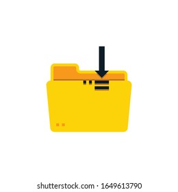 Download folder filled outline icon. vector illustration. Editable stroke. Outline icons suitable for web, infographics, interface and apps.