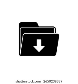 Download Folder Icon Arrow on File Folder Vector Illustration