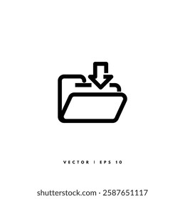 Download Folder Icon. Editable Stroke
