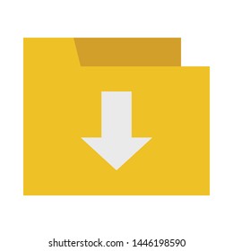 download folder icon. flat illustration of download folder vector icon for web, pattern, design, etc.