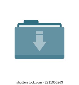 Download folder icon. Flat illustration of Download folder vector icon isolated on white background