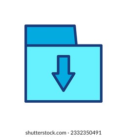 Download folder icon isolate on white background