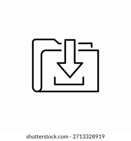 Vector de signo de icono de carpeta de Descarga