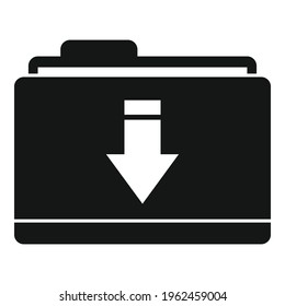 Icono de la carpeta de descarga. Ilustración simple del icono del vector de la carpeta de descarga para el diseño web aislado en fondo blanco