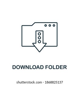 Download Folder icon. Simple line element from data organization collection. Filled Download Folder icon for templates, infographics and more.